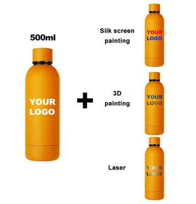 터치 고무 페인트 이중 벽 진공 병 500ml 스테인레스 스틸 물병