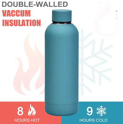 터치 고무 페인트 이중 벽 진공 병 500ml 스테인레스 스틸 물병