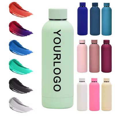 터치 고무 페인트 이중 벽 진공 병 500ml 스테인레스 스틸 물병