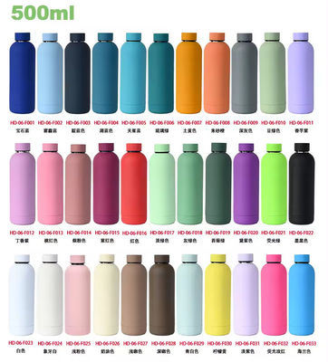터치 고무 페인트 이중 벽 진공 병 500ml 스테인레스 스틸 물병