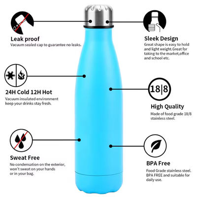 핫 판매 500ml 스테인리스 스틸 단열 진공 물병 사용자 정의 철 병