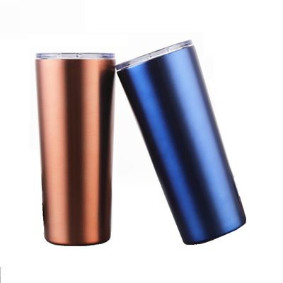 17oz 빨간 파란 스테인리스 커피 공이치기용수철 얼음/뜨거운 음료는 밀짚으로 습격합니다
