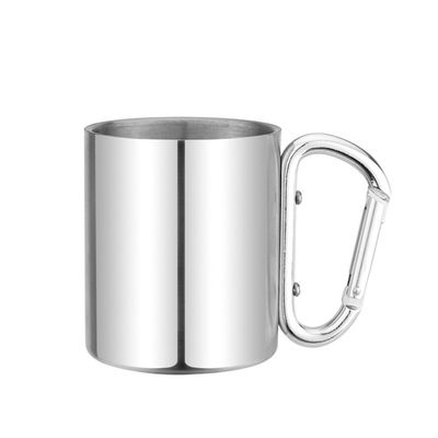 220ml - Carabiner 손잡이를 가진 400ml 두 배 벽 스테인리스 커피잔